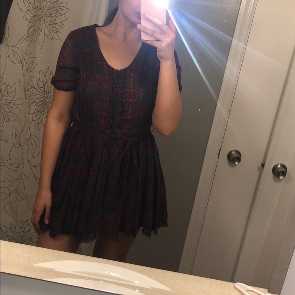Free People semi sheer dress with Nude under slip!